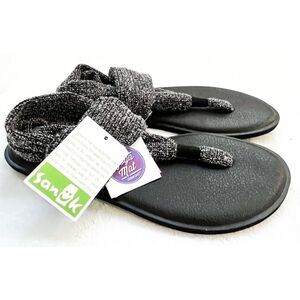 NWT Sanuk  Lil Yoga Sling Knitster Youth Girls Kids Shoes Sandals Flip Flops 4-5